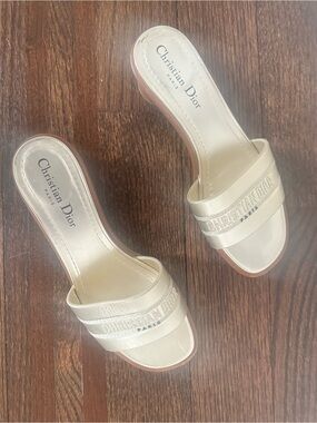 Dior Pearl Cream Slide Mules